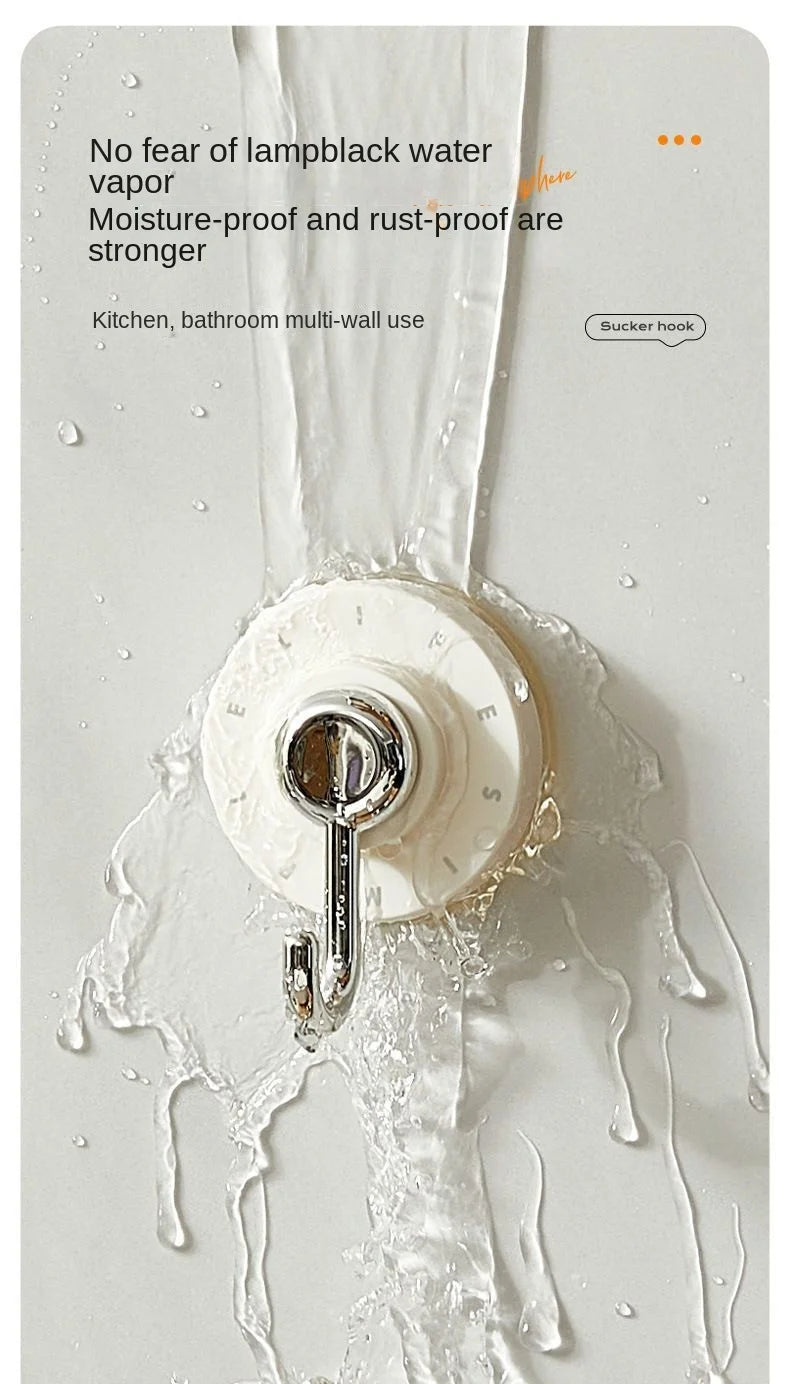 Bathroom Accessories Waterproof Rotating Suction Hooks for Bathroom Kitchen Strong Adhesive Wall Organize