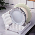 Foldable Dish Plate Drying Rack Organizer Drainer Plastic Storage Holder White Kitchen Organizer