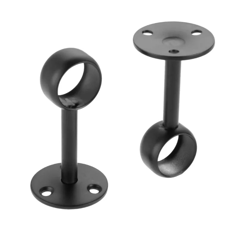 4Pcs 16/19/22/25/32mm Wardrobe Hanger Pipe Bracket Steel Flange Tube Holder for Clothes Curtain Rod Ceiling Fixed Support Clamps