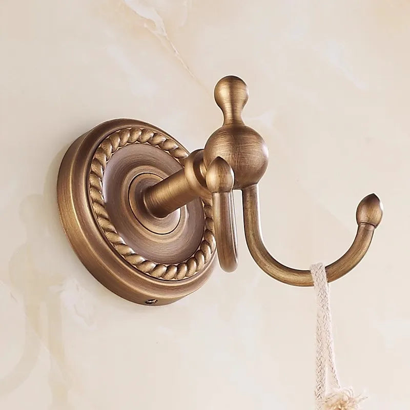 Robe Hooks Antique Brass Coat Hook Clothes Towel Hangers Storage Door Hook Wall Bathroom Accessories Black Bath Rack   Z-9001K