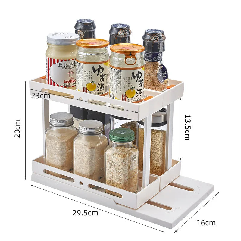 Multifunctional Rotating Pull-out Storage Rack Rotating Storage Rack Kitchen Artifact Desktop Spice Rack Kitchen Storage