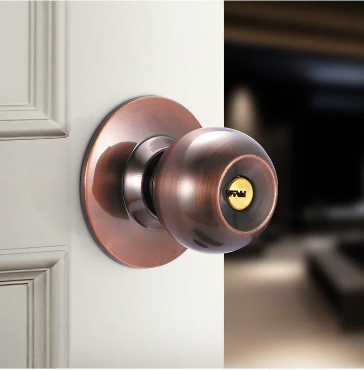 New Stainless Steel Round Ball Door Knobs Handle Passage Entrance Lock Entry for Bedrooms Living Rooms Hardware Accessories