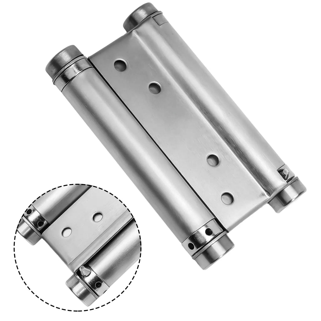 Double Spring Hinge Two-Way Free Door Hinge Stainless Steel  Automatic Door Closing Garage Door Hinges Fence Dedicated Hardware