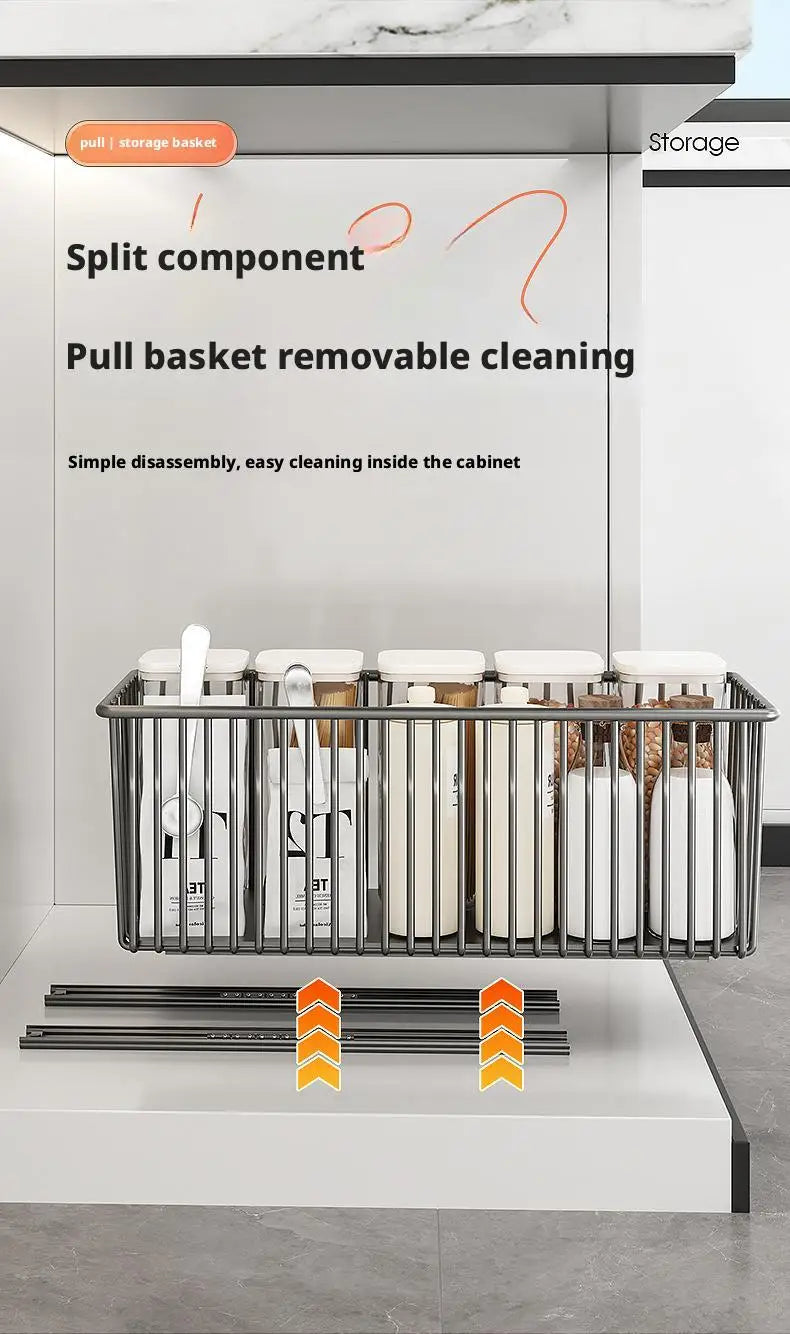Pull Out Cabinet Organizer Basket Under The Sink Slide-out Drawer Storage Box Kitchen Sideboard Sliding Drawer Rack Shelf