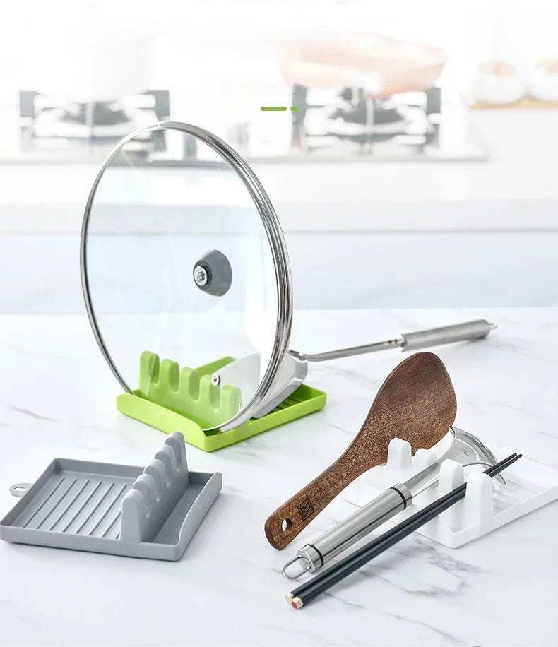 Kitchen Organizer for Tableware Storage - Spoon Rest, Fork, Spatula Rack, Spoon Holder Stand, Pot Lid Holder