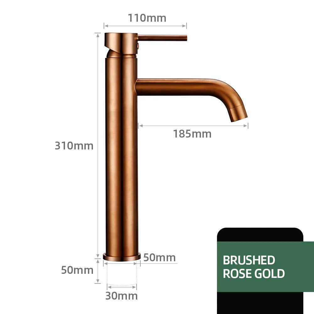 Brushed Gold Basin Faucet Solid Brass Hot And Cold Water Basin Mixer Sink Tap Deck Mounted Bathroom Taps