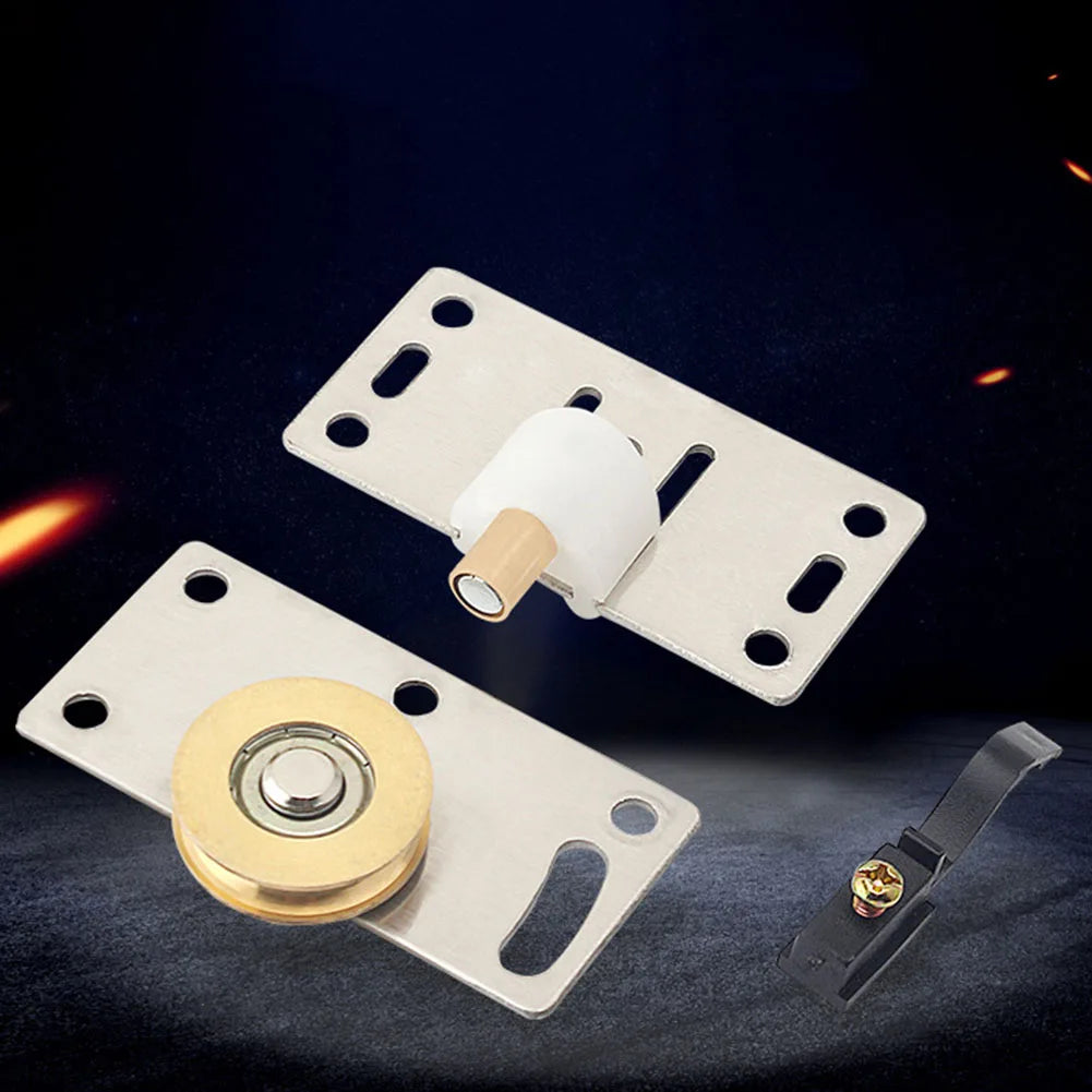 1pc Sliding Door Wheels Pulley Rollers 74x37mm Stainless Steel Furniture Hardware Wardrobe Sliding Door Adjustable Wheels