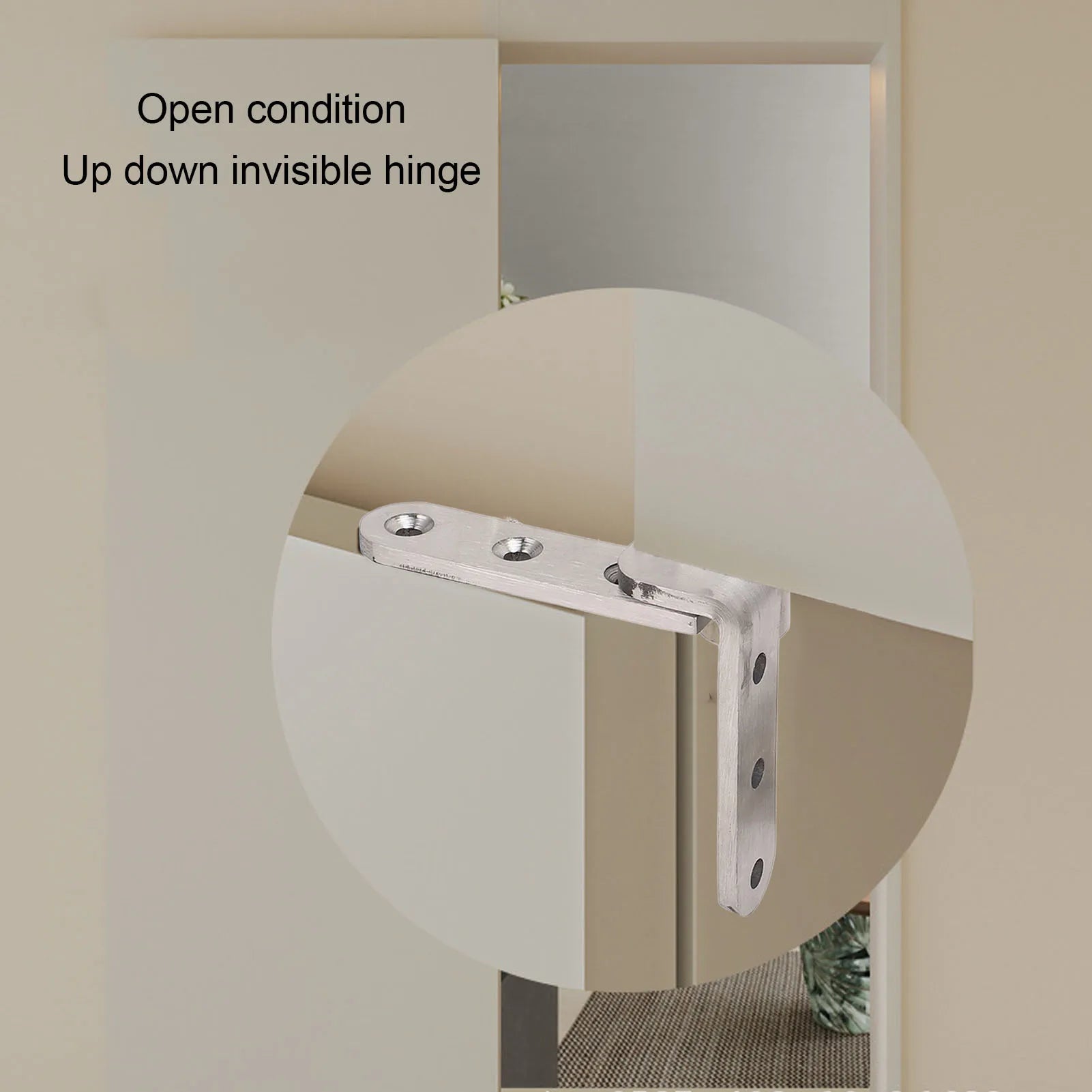 Door Pivot Hinges Heavy Duty Stainless Steel 270 Degree Rotating Inset Hinge Left Right Maximum Load 130lbs Silver Brushed