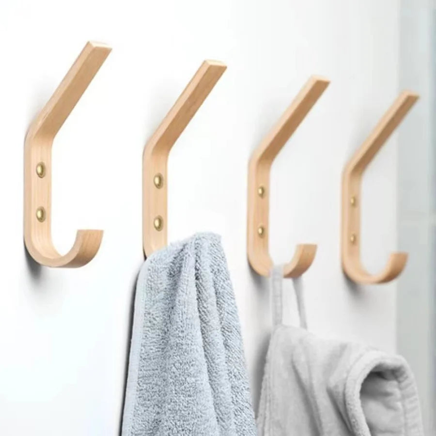 Wood Clothes Hanger Wall Mounted Coat Racks Storage Hook Key Holder Hat Scarf Handbag Hanger Organizer Home and Decoration Hooks