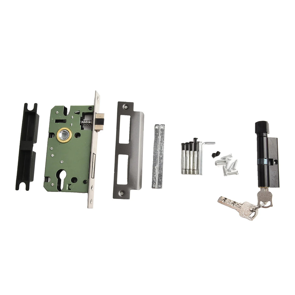 For Bedroom Interior Door Handle Lock Black Door Lock Reliable Security Versatile Application For Living Room Doors