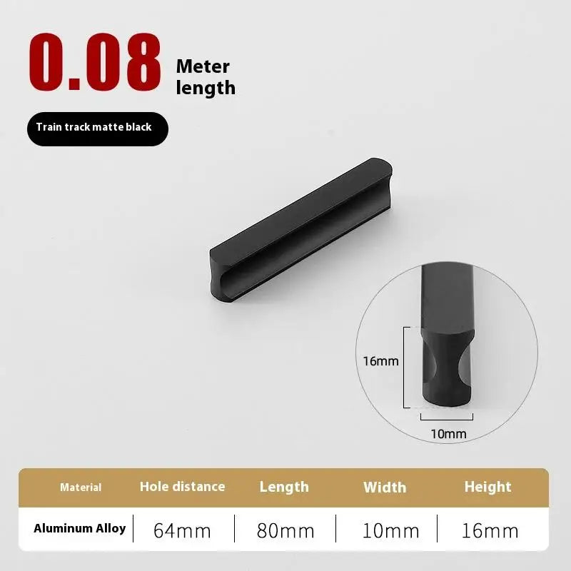 Modern Simple Light Luxury I-Shaped Cabinet Door Handle Extended Round Head Drawer Wardrobe Cabinet Furniture Door Handle