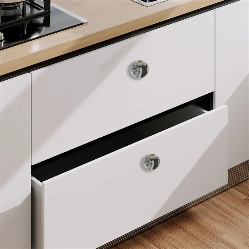 Cylindrical Modern Simple Cabinet Wardrobe Door Handle Drawer Aluminum Alloy Nordic Light Luxury Artificial Marble Handle