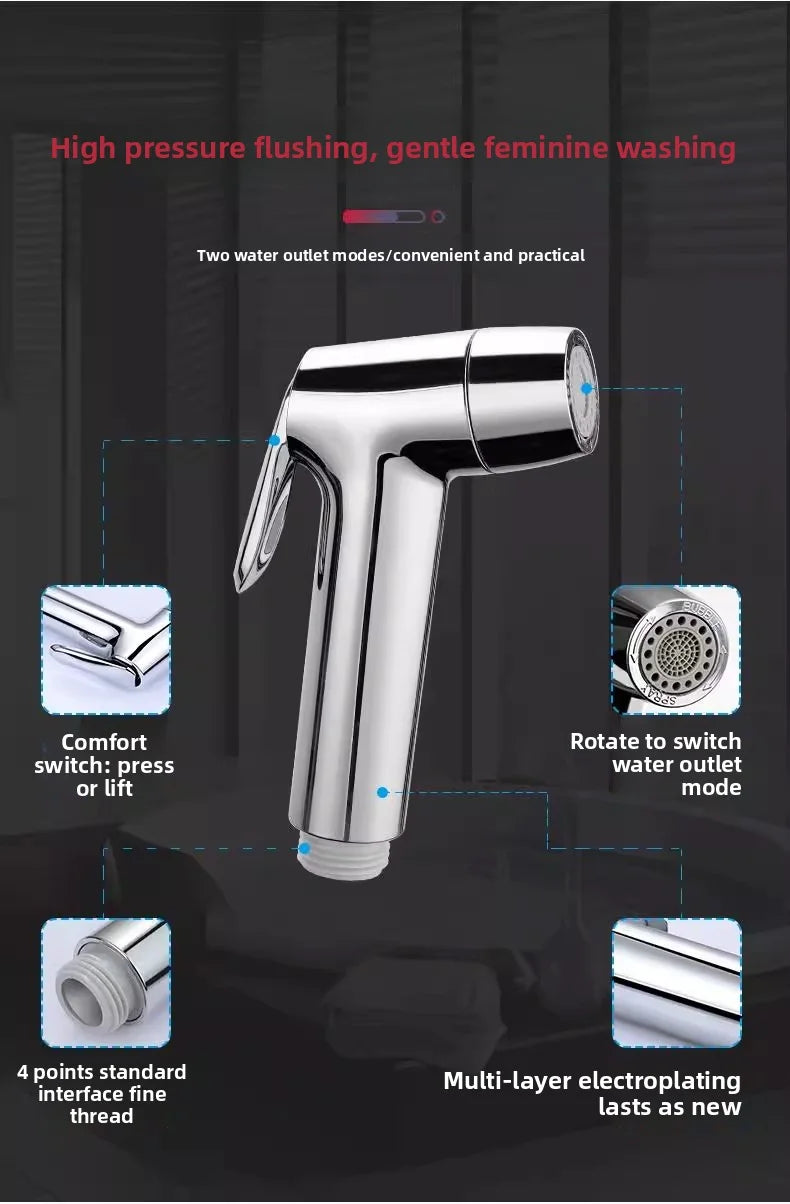 Bathroom accessories, handheld water toilet, dispenser, sprayer, flexible spring shower head, explosion-proof hose, cleaning set