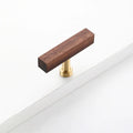 Light Luxury Walnut Wood Wood Cabinet Handles Luxury Design Beech Wood Door Knobs Minimalist Modern Cabinet Pulls Closet