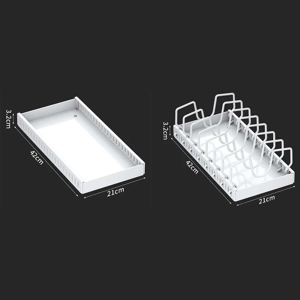 Pots and Pans Organizer Under Cabinet, Pull-out Pots and Pans Organizer, Cabinet Holder, Sliding type Pots and Pans Storage