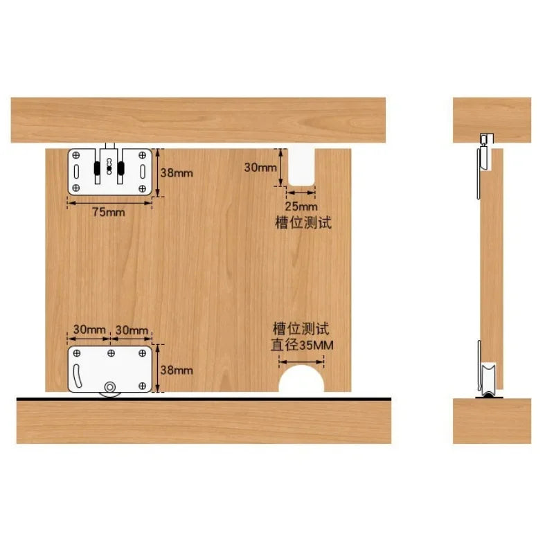 2 Set Wardrobe Sliding Door Roller Cabinet Pulley Cupboard Casters Closet Sliding Doors Wheel Aluminum Rail Runners Hardware