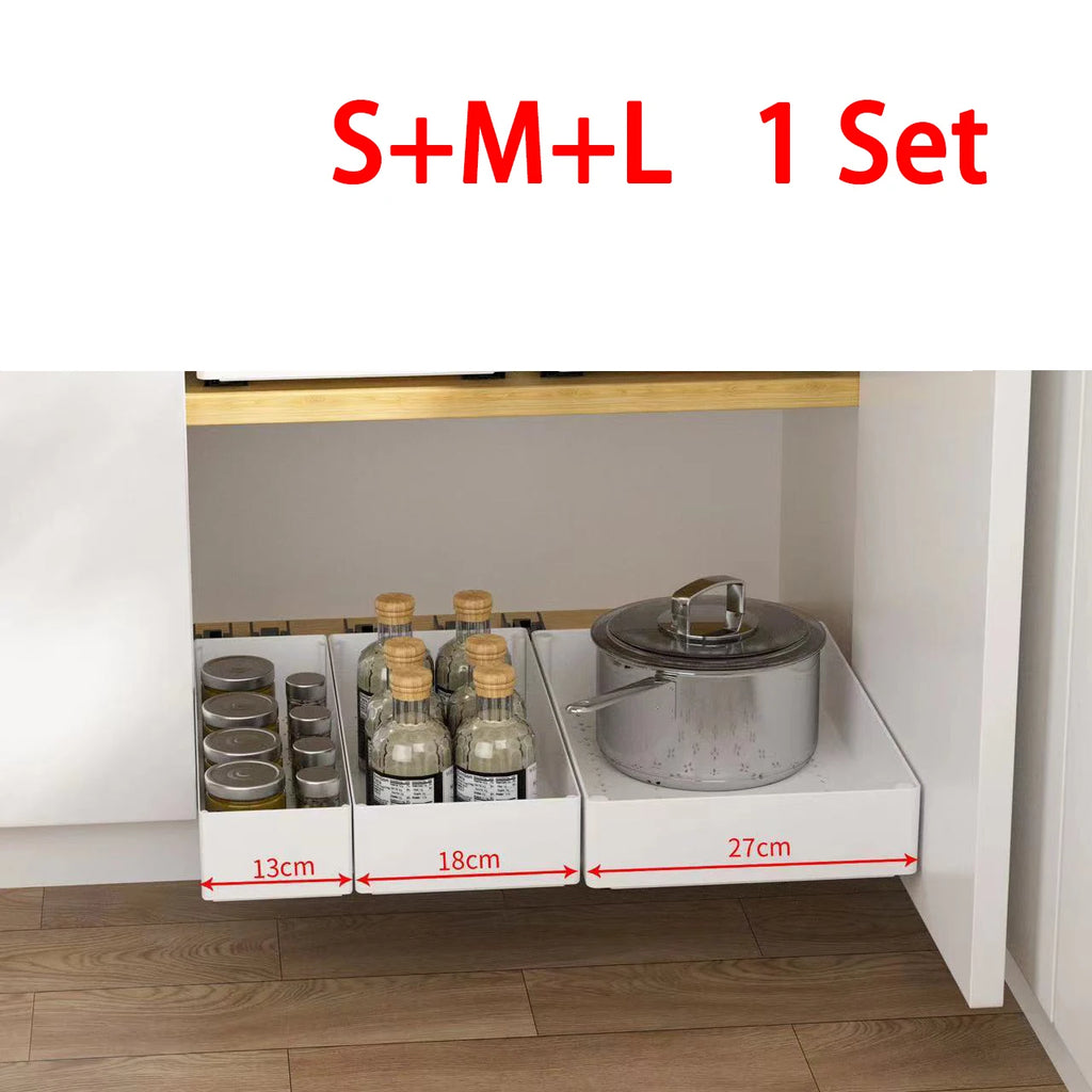 Punch-free Kitchen Pull-out Rack Pull-out Cabinet Storage Rack Under Sink Rack Pull Basket Drawer Kitchen Storage and Organizer