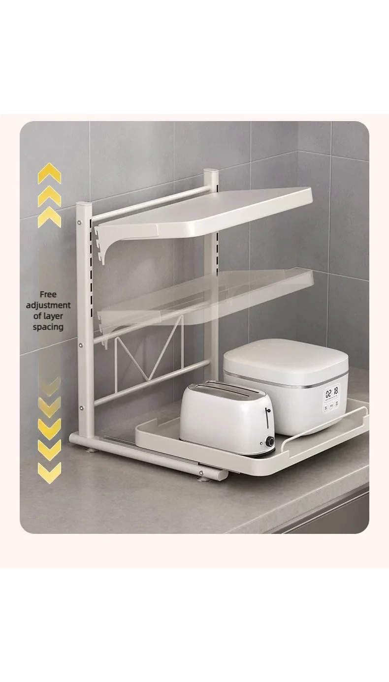 Pull-out Microwave Oven Shelf Kitchen Shelf Free Standing Spice Storage Rack Electrical Appliances Storage Shelves Oven Rack