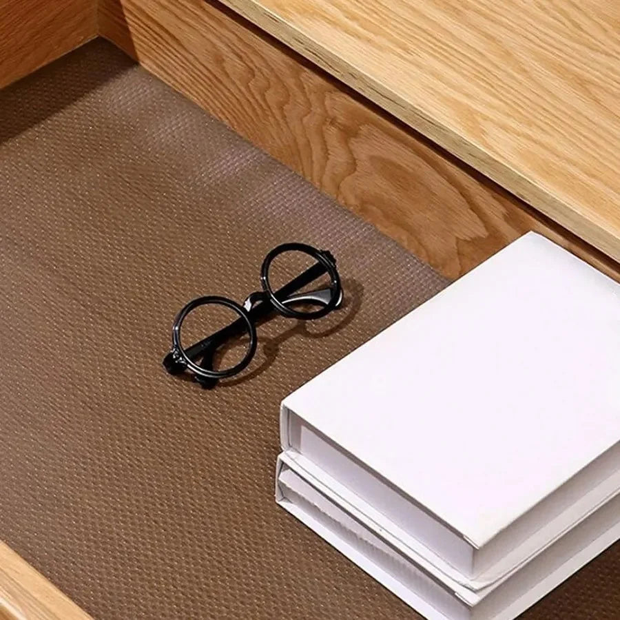 1 pc 3meters/118.11in Reusable Drawer Liners Washable Dustproof and Non-slip Placemats Kitchen Cabinet Mats Refrigerator