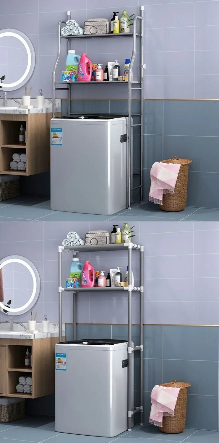 Bathroom Toilet Storage Rack Floor to Floor Toilet Rack Washroom Punching Free Washing Machine Basin Storage Rack