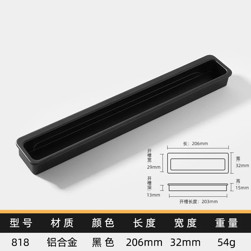 Simple modern drawer cabinet door shoe cabinet concealed built-in closet door slotted invisible sliding door handle