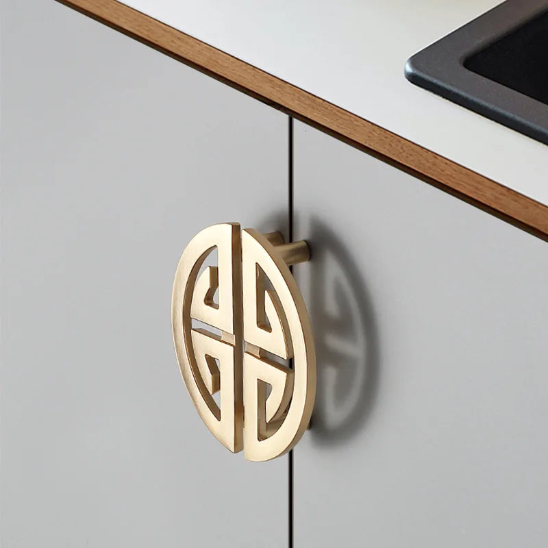 New Chinese Wardrobe Door Handle Golden Cabinet Door Pulls Drawer Shoe Wine Cabinet Handles Long Opposite Furniture Hardware