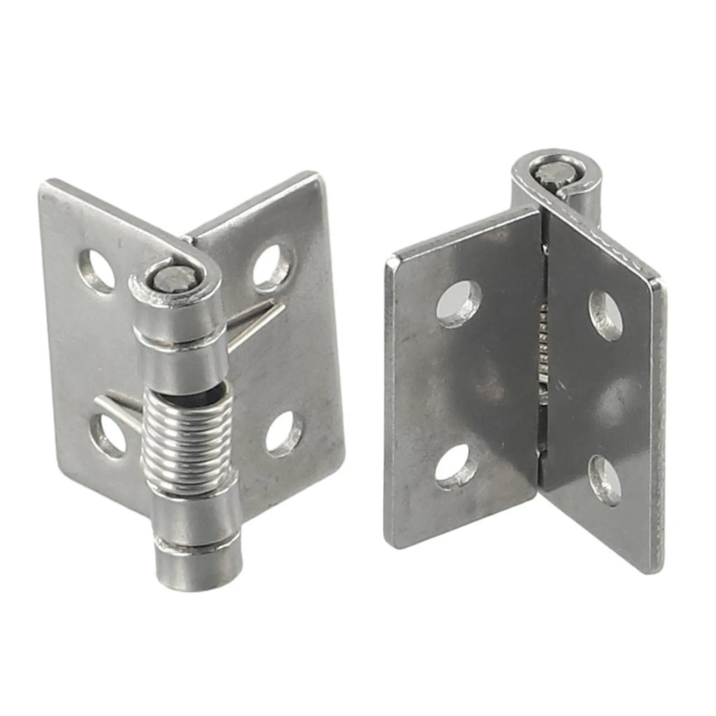 2pcs 1/1.5/2/3Inch Silver Spring Door Hinge Stainless Steel Self Closing Design Windows Cabinets Boxes Household Hardware