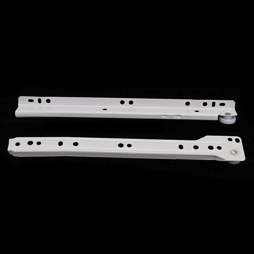 1Pair Chute Cabinets Keyboard Roller Pulley Furniture Slides Mute Two Section Drawer Track Slides Cabinet Rails