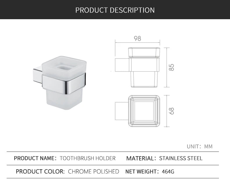 Stainless Steel Bathroom Accessories Wall Shelf Towel Bar Rack Rail Toilet Brush Roll Paper Holder Soap Dish Bathroom Hardware