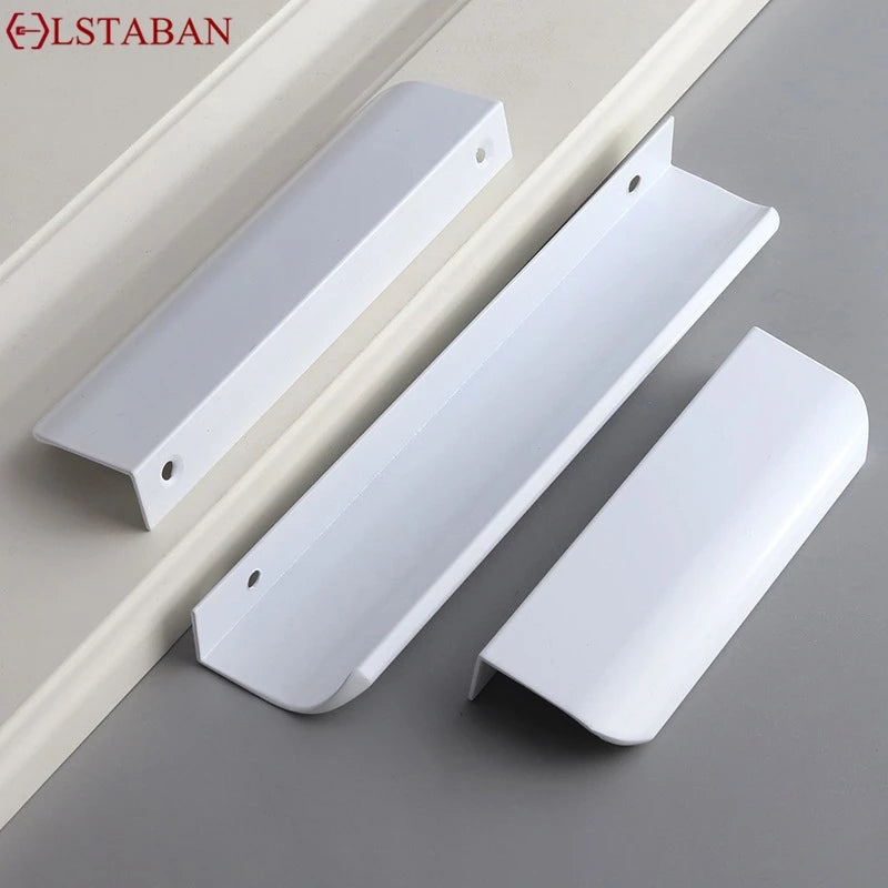 Modern Simple White Long Cabinet Handle Kitchen Cupboard Furniture Length Door Handle  Wardrobe Closet Hardware Drawer Pull Knob