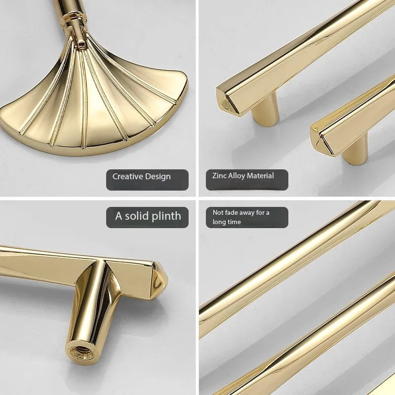 Modern High-end Cabinet Door Handle Cabinet, Kitchen Cabinet, Personalized Light Luxury Fan-shaped Wardrobe, Drawer Handle Knobs