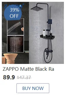 ZAPPO Shower Panel with Rainfall Waterfall Shower Head 5 Body Jets and 3-Function Handheld Rain Massage System Shower Column Tap