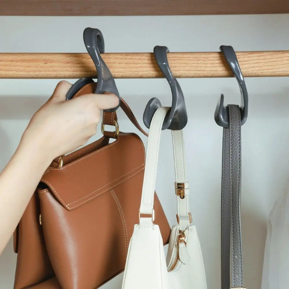 Multifunctional Plastic Hanging Storage Rack Closet Rod Anti-Damage Purse Handbag Hanger Hooks Handbag Organizer Wardrobe