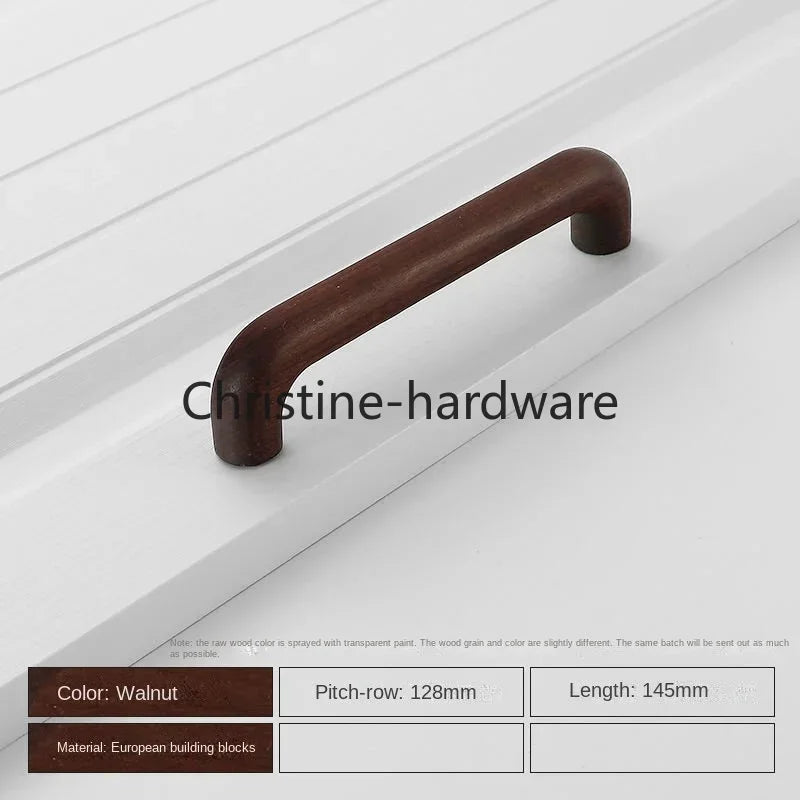 Simple Modern Wooden Cabinet Round Single-hole Handle Drawer Door Kitchen Shoe Cabinet Solid Wood Log Handle