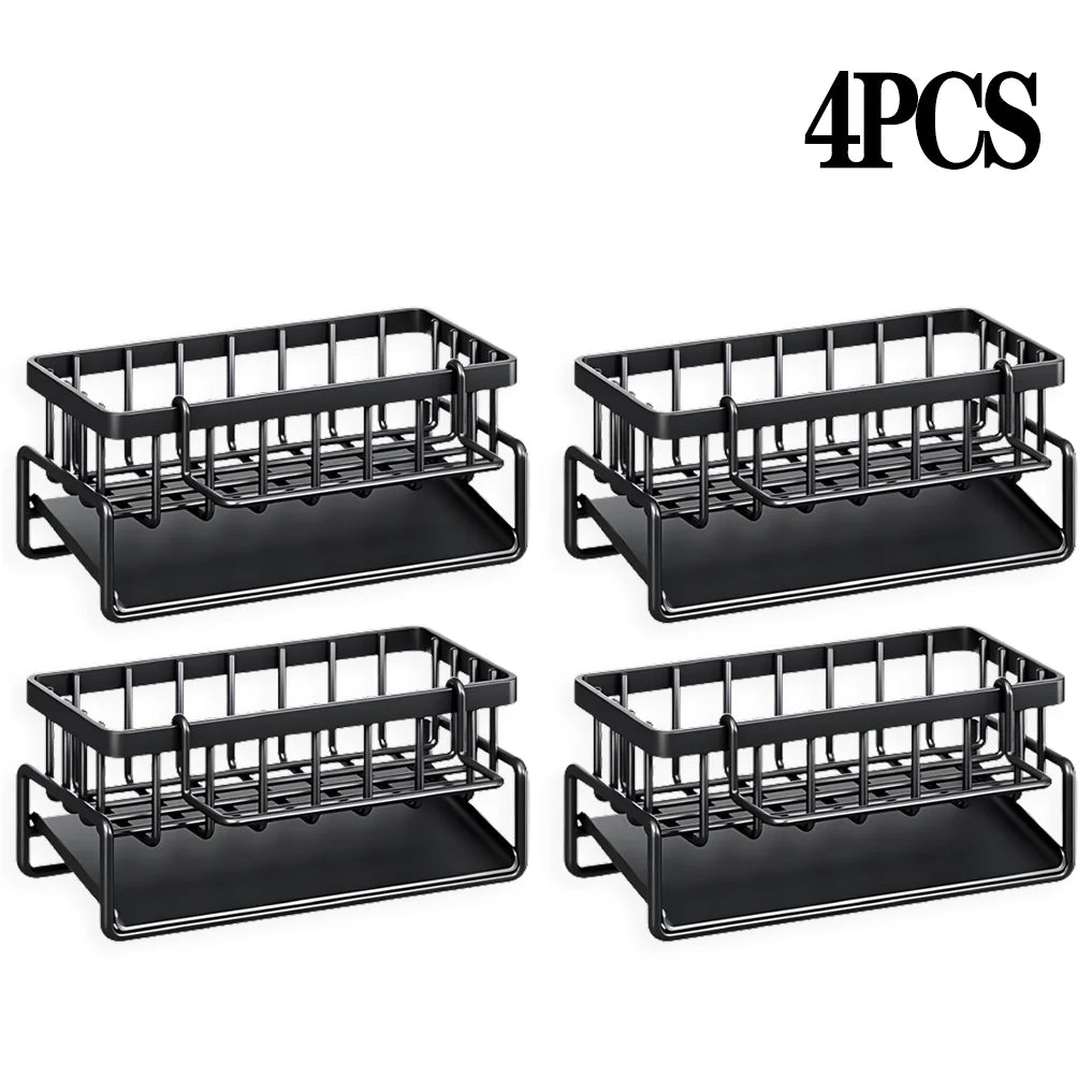 Kitchen Shelf Rag Storage Drainage Shelf No-Punch Storage Rack Home Spice Rack Sink Tap Sink Drainage Rack Kitchen Accessories