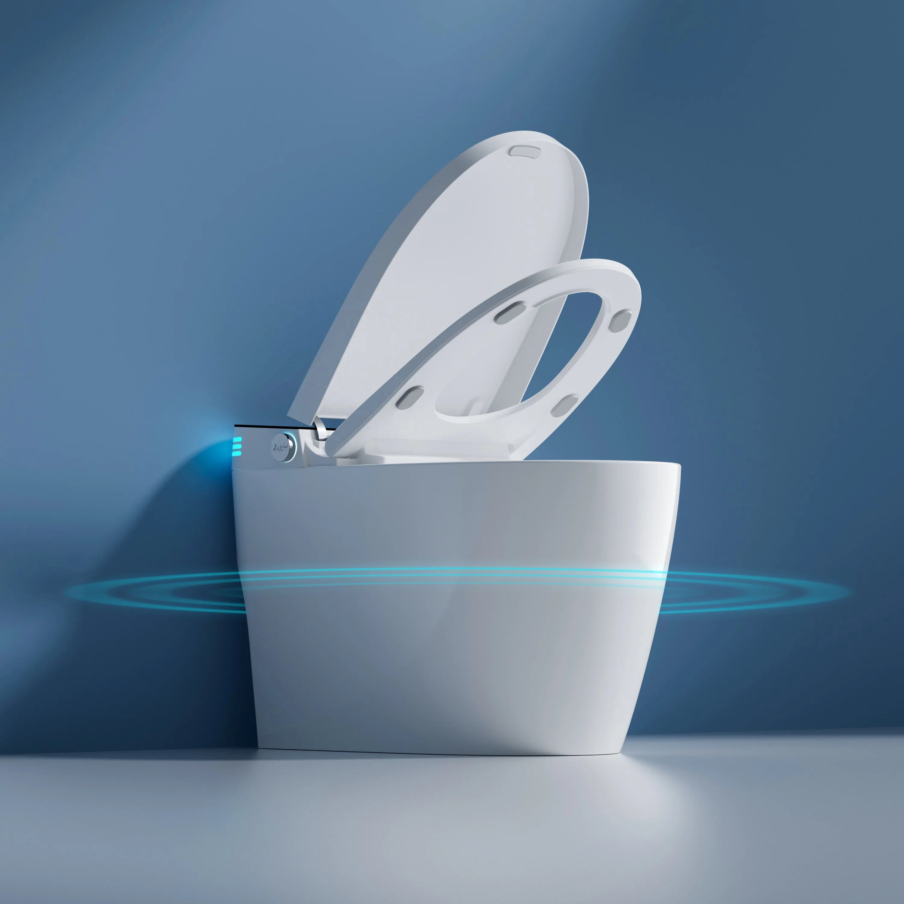 Bathroom Toilet,High-End Auto Electric Ceramic Toilet Smart Round Bowl With S-Trap Drainage Remote Control Floor Mounted