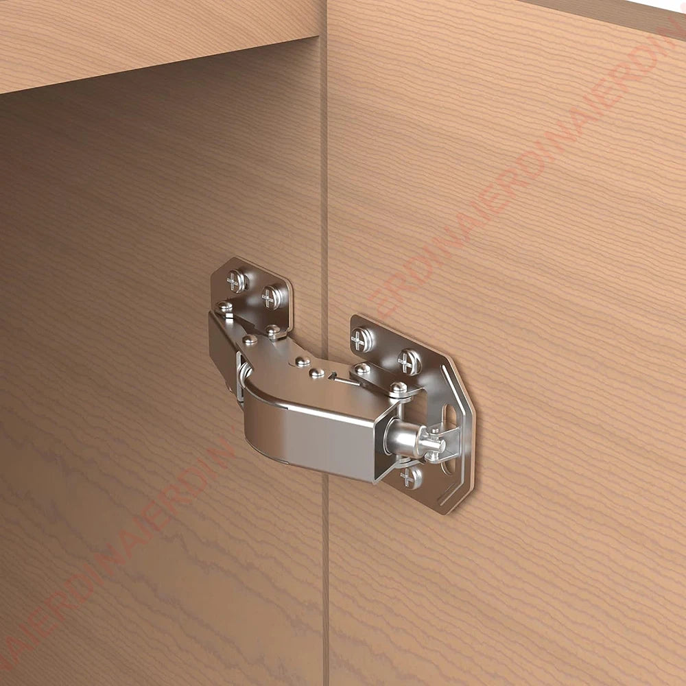 NAIERDI 4 Pack 90 Degree Soft Close Spring Hinges,No Pre-drilled Noiseless Hidden Concealed Cabinet Hinge Furniture Hinge