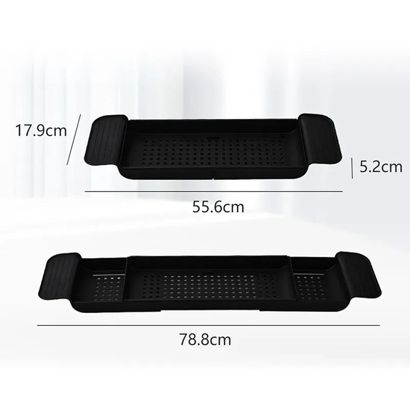 Bathtub Tray Storage Rack Shelf Tub Multi-Function Towel Organizer Retractable Bath Shelf In The Bathroom Bathtub Accessories