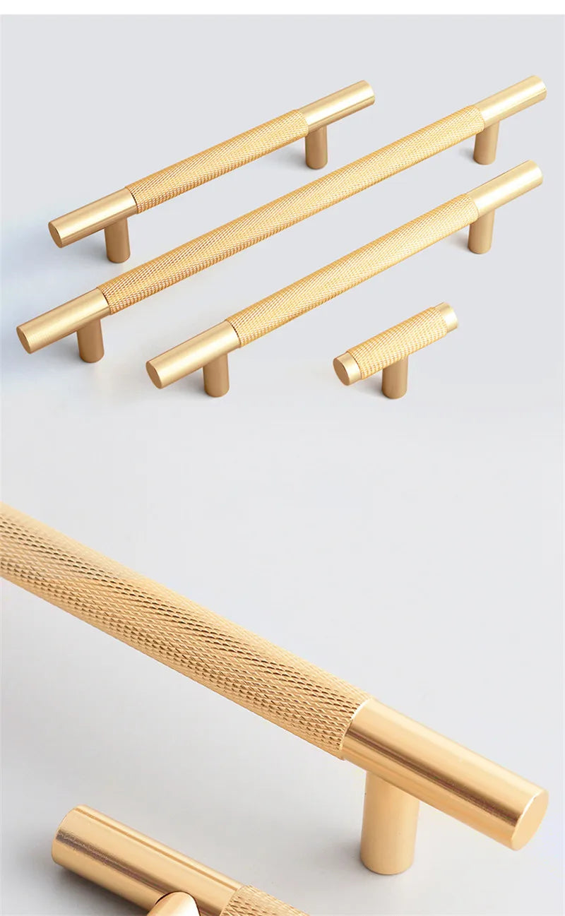 KK&FING Round Rod Knurled Carved Aluminum Alloy Furniture Door Handle Cupboard Wardrobe Door Pulls Cabinet Drawer Knobs Hardware