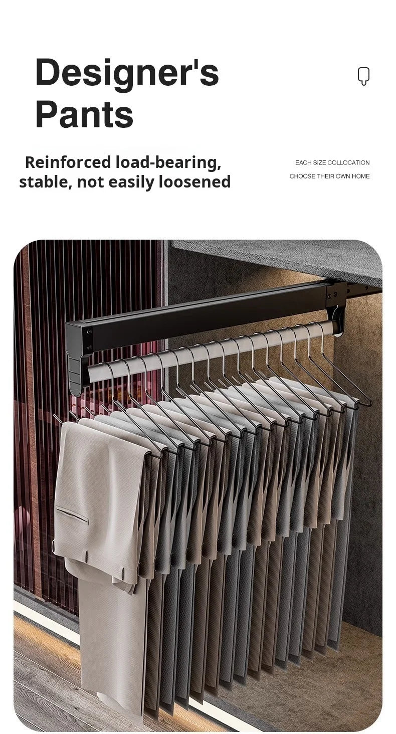 Thin cabinet topmounted telescopic wardrobe hanging rod Thin cabinet clothes hangers through wardrob Vertical Wardrobe