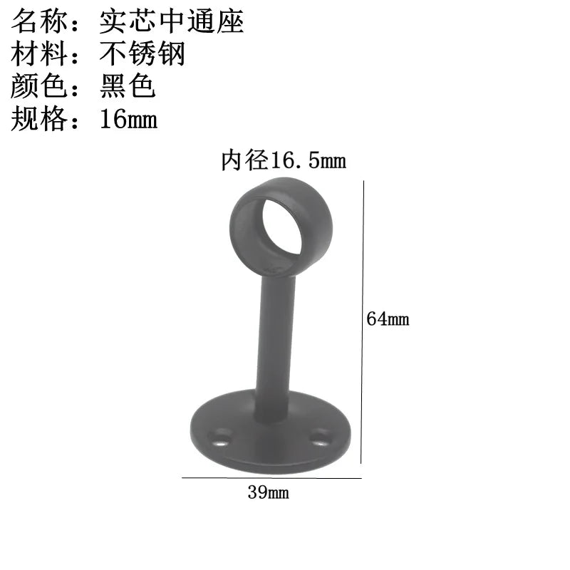 4Pcs 16/19/22/25/32mm Wardrobe Hanger Pipe Bracket Steel Flange Tube Holder for Clothes Curtain Rod Ceiling Fixed Support Clamps
