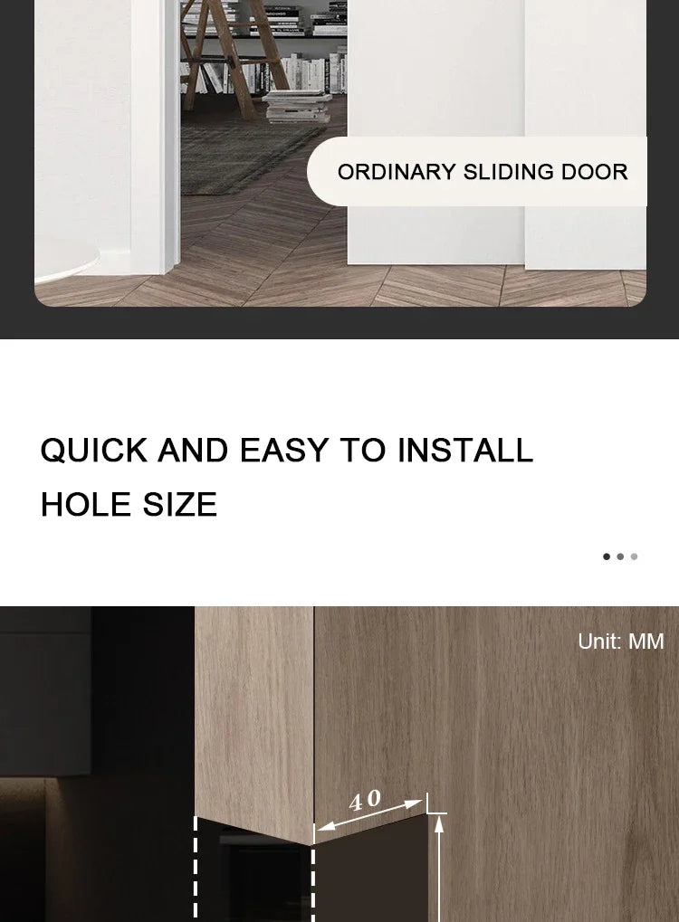 Invisible Handle Embedded Furniture Handle Simple Sliding Door Handle Pocket Wooden Door Anti-collision Aluminum Alloy Hardware