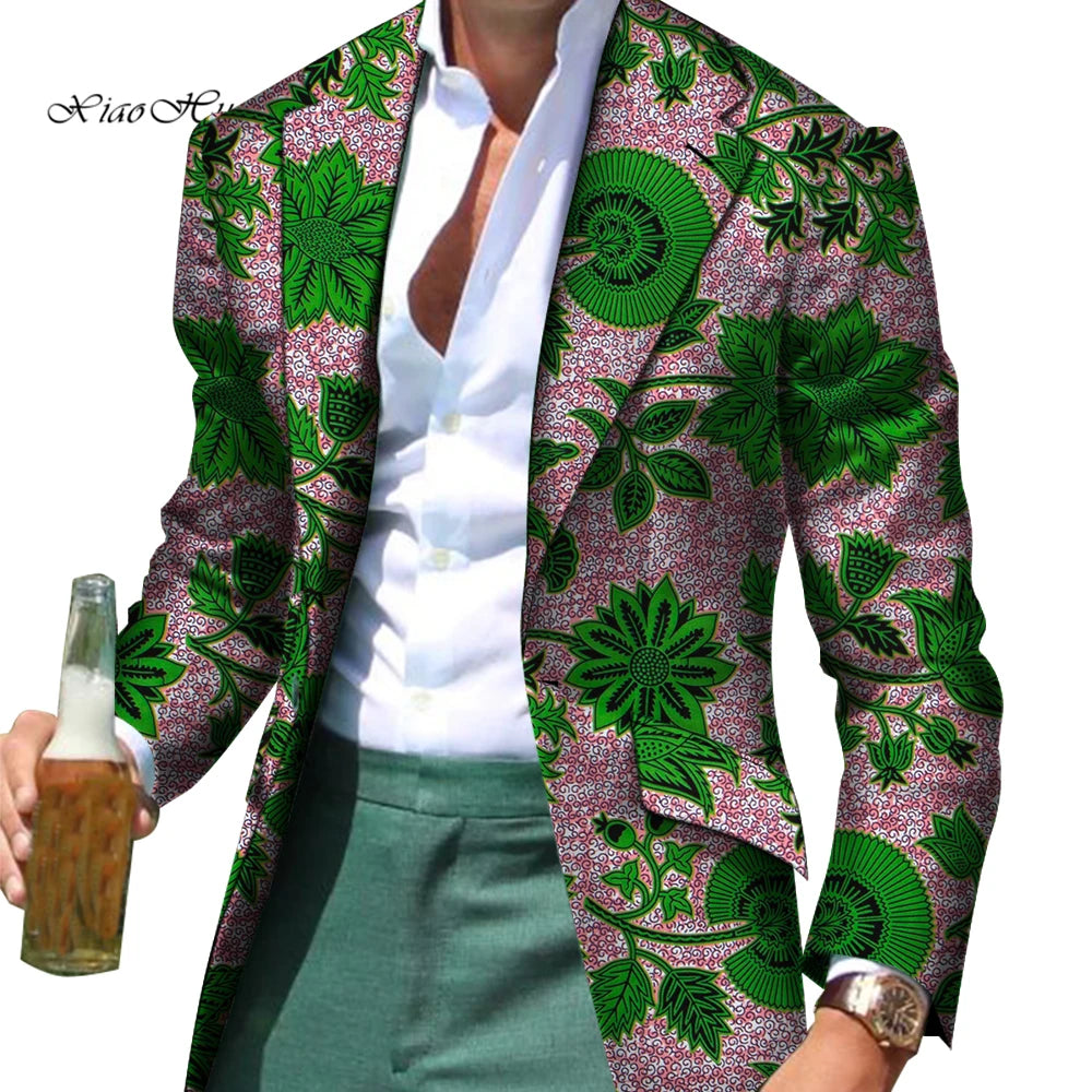 African Men Clothes Smart Causal Customized Slim Fit Fancy Suit Blazer Jackets Formal Coat Business Dashiki Party Wedding WYN530