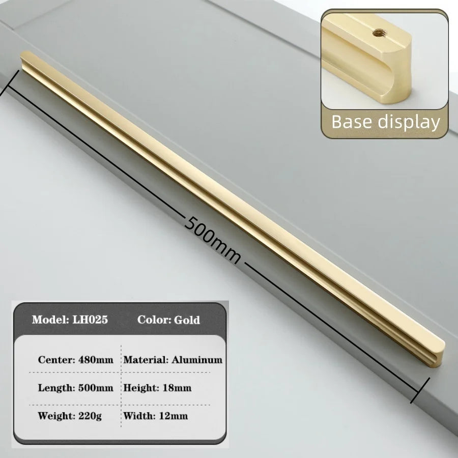 Modern Long Cabinet Handles Hidden-style Aluminum alloy Wardrobe Drawer Handle 800mm 1000mm Furniture Pulls