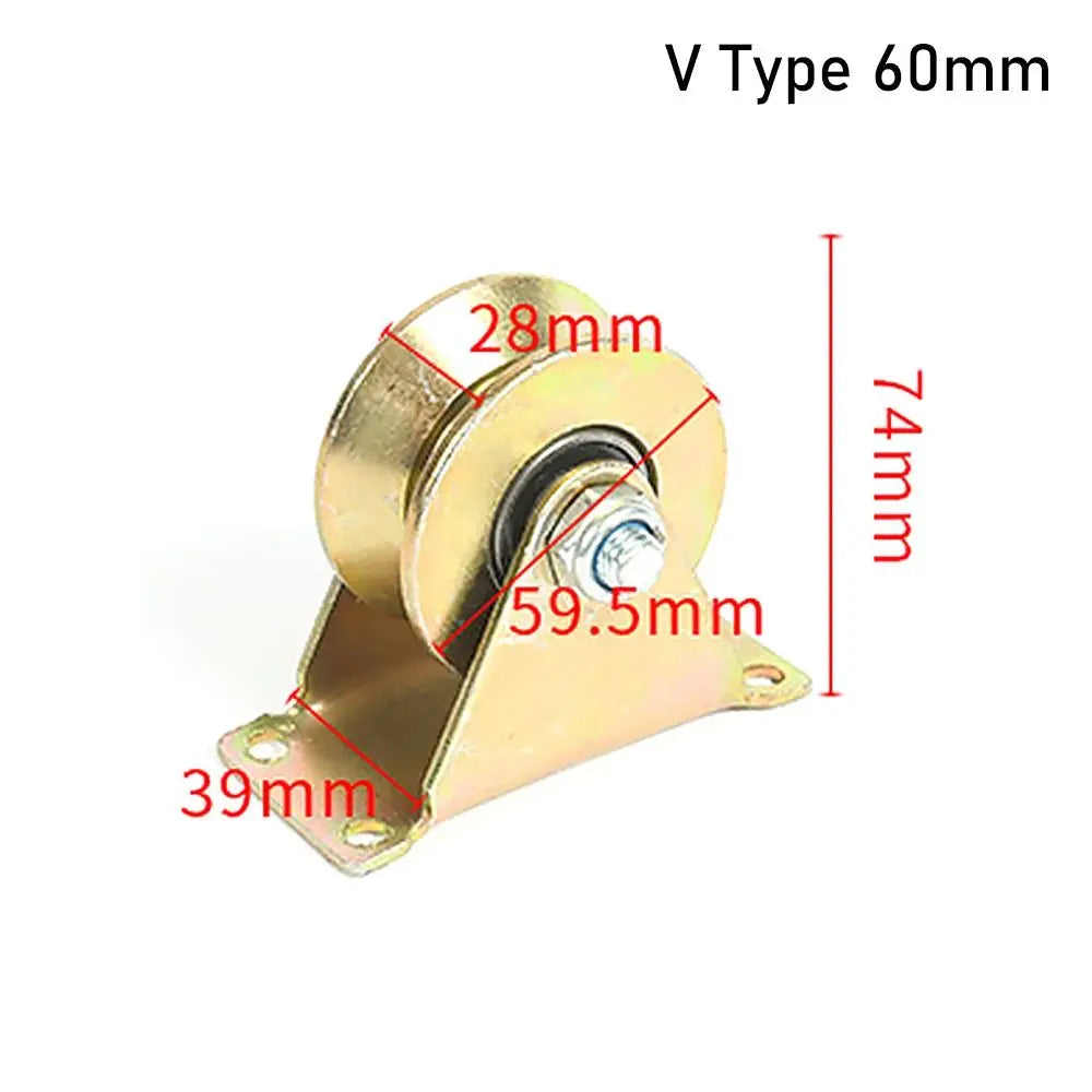 1Pcs Track Wheel Bearing Pulley Plating Color Stainless Steel Sliding Door Rollers U/V/H Shaped Home Hardware Rigid Caster