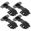 4pcs Cabinet Hinges Black 100 Degree Soft Closing Full Overlay Door Hinge for Frameless Cabinets Stainless Steel Matte Black