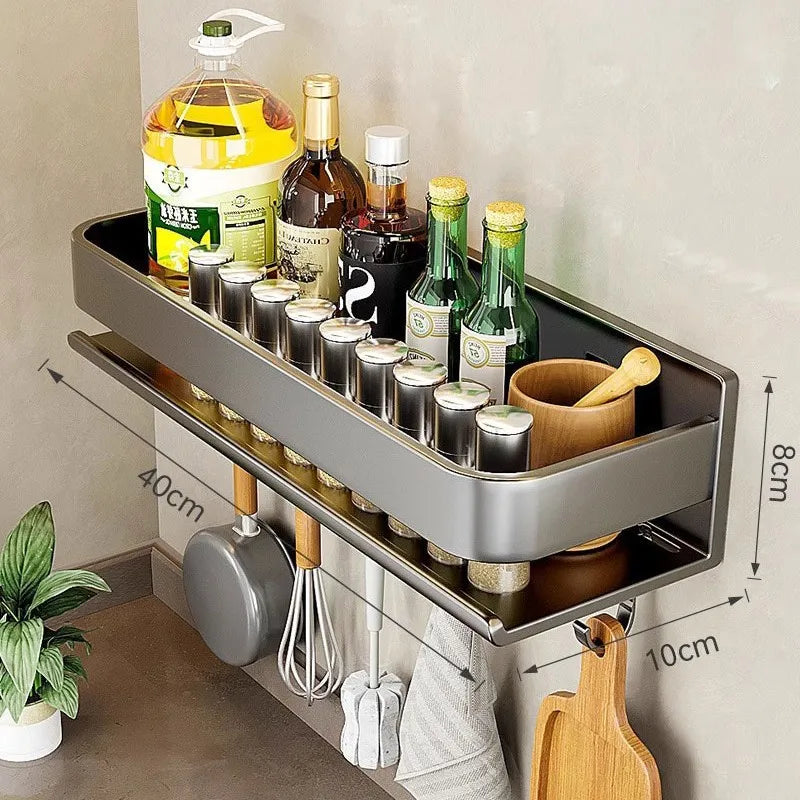 Utensil Rack Spice Rack Wall Mount Over the Stove Shelf Spice Organizer Shelf For Stove Cabinet Pantry Door Spice Shelf Hanging