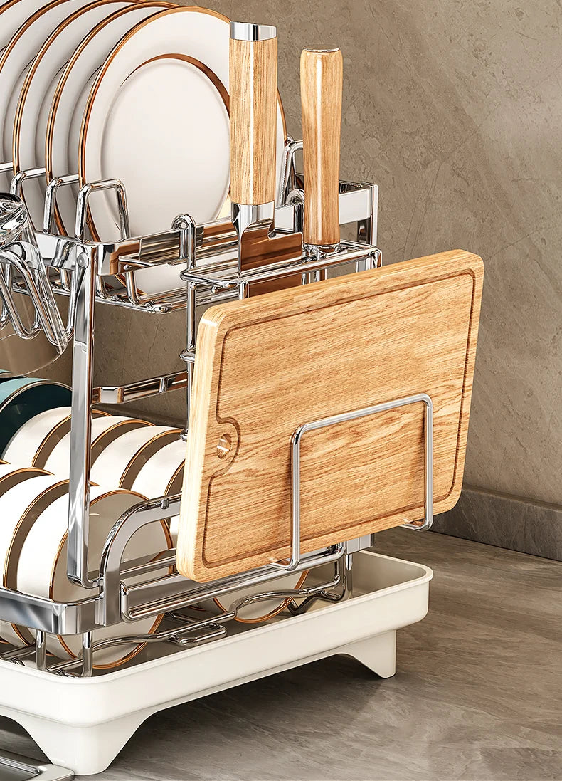 304 stainless steel kitchen storage rack, bowl and plate storage box, draining rack, multifunctional home storage rack for bowls