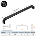 Modern Furniture Handles Black Wardrobe Door Pulls Silver Long Drawer Pulls Bathroom Cabinet Handle Aluminum Alloy Curved Handle