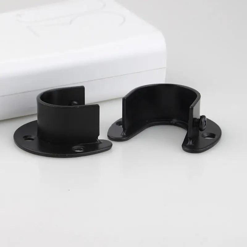Stainless Steel Flange Seat Wardrobe Hanger Rod Tube Hook Fixed Support Bracket Seat Fixing Hardware Accessories Curtain Rod